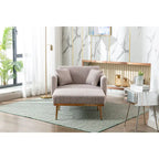 Teddy Fabric Upholstered Living Room Sleeper Sofa Chair With Rose Golden feet
