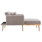 Teddy Fabric Upholstered Living Room Sleeper Sofa Chair With Rose Golden feet