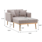 Teddy Fabric Upholstered Living Room Sleeper Sofa Chair With Rose Golden feet