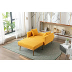 Teddy Fabric Upholstered Living Room Sleeper Sofa Chair With Rose Golden feet