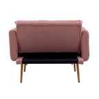 Teddy Fabric Upholstered Living Room Sleeper Sofa Chair With Rose Golden feet