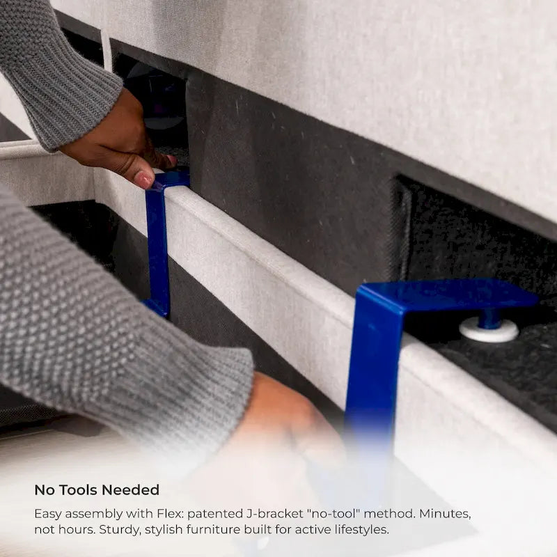 Flex 99 Upholstered Modular Sofa with Bumper Ottoman - 101 x 35 x 37