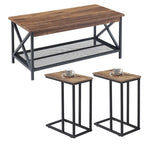 Javlergo 3-pieces Coffee Table Set for Living Room Wood Coffee Table and C End Tables Set of 2