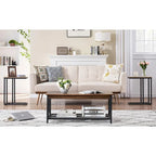 Javlergo 3-pieces Coffee Table Set for Living Room Wood Coffee Table and C End Tables Set of 2