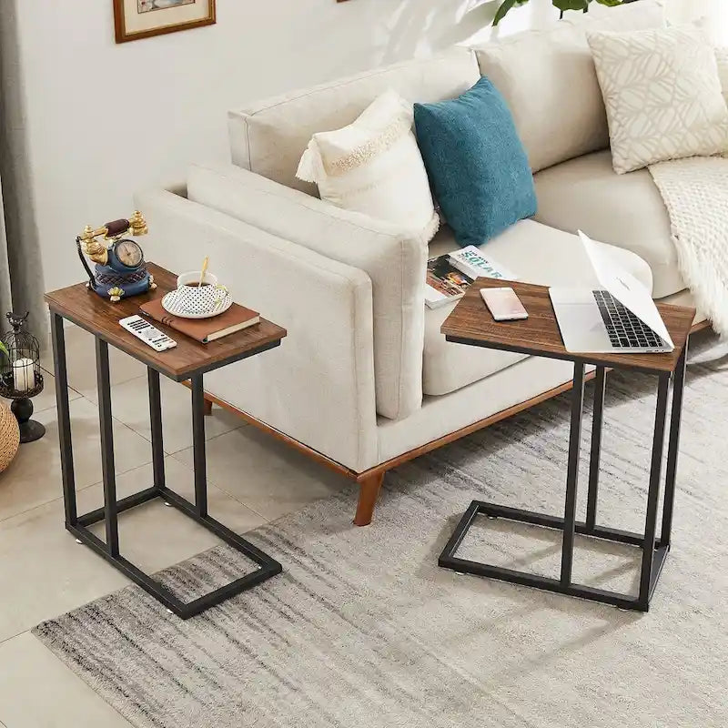 Javlergo 3-pieces Coffee Table Set for Living Room Wood Coffee Table and C End Tables Set of 2
