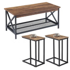 Javlergo 3-pieces Coffee Table Set for Living Room Wood Coffee Table and C End Tables Set of 2