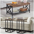 Javlergo 3-pieces Coffee Table Set for Living Room Wood Coffee Table and C End Tables Set of 2