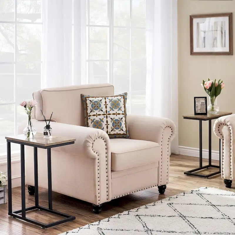 Javlergo 3-pieces Coffee Table Set for Living Room Wood Coffee Table and C End Tables Set of 2