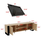 Wood Grain TV Stand with Optional Electric Fireplace: Cable Management