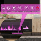 Wood Grain TV Stand with Optional Electric Fireplace: Cable Management