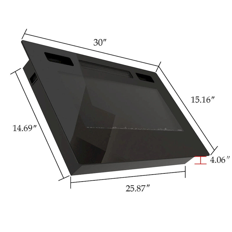 Wood Grain TV Stand with Optional Electric Fireplace: Cable Management