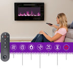 Wood Grain TV Stand with Optional Electric Fireplace: Cable Management