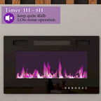 Wood Grain TV Stand with Optional Electric Fireplace: Cable Management