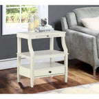 3-Tier Storage Coffee Table Rectangle Nightstand with a Drawer End Table with Pull Out Drink Tray Side Table for Living Room