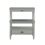 3-Tier Storage Coffee Table Rectangle Nightstand with a Drawer End Table with Pull Out Drink Tray Side Table for Living Room