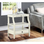 3-Tier Storage Coffee Table Rectangle Nightstand with a Drawer End Table with Pull Out Drink Tray Side Table for Living Room