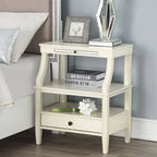 3-Tier Storage Coffee Table Rectangle Nightstand with a Drawer End Table with Pull Out Drink Tray Side Table for Living Room