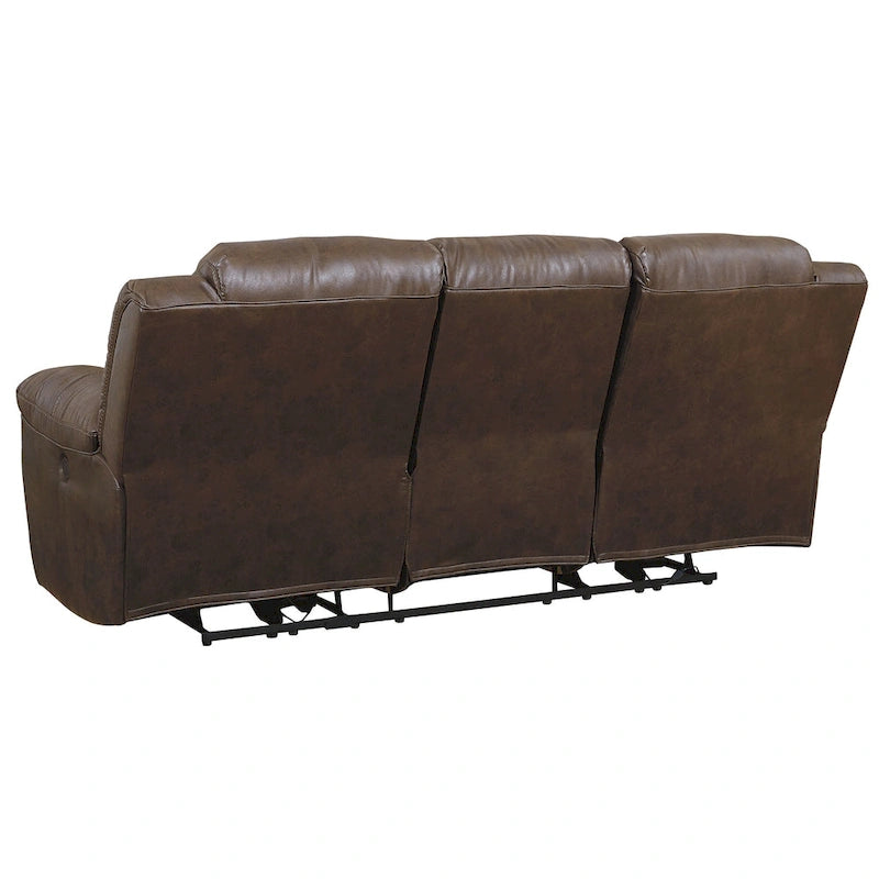 Stoneland Contemporary Reclining Sofa Chocolate