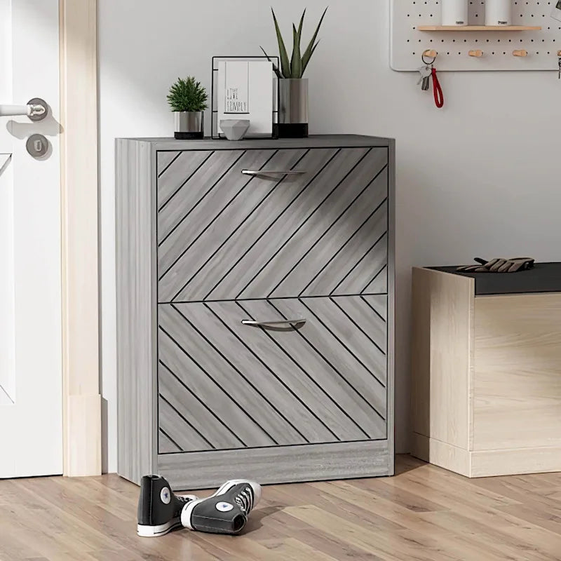 22.4W Modern Shoe Storage Cabinet,Fold-out Drawer
