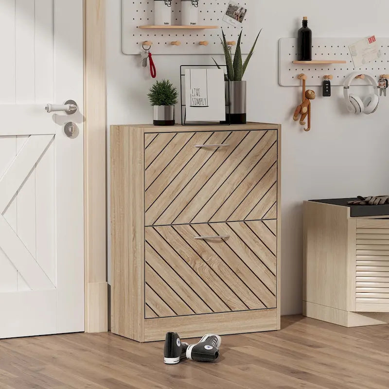 22.4W Modern Shoe Storage Cabinet,Fold-out Drawer