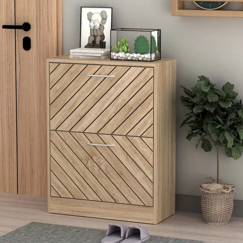 22.4W Modern Shoe Storage Cabinet,Fold-out Drawer