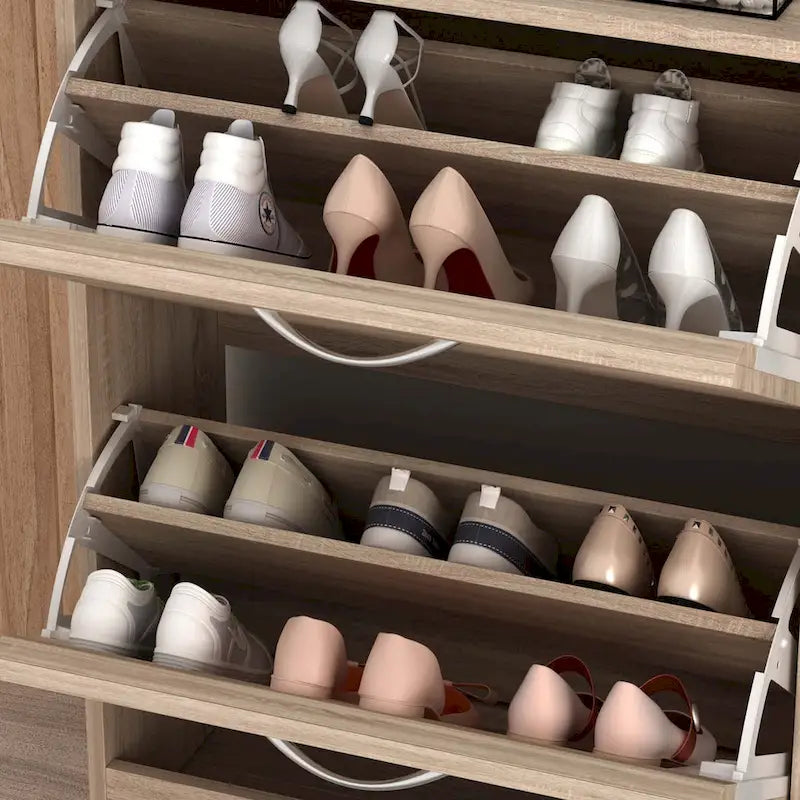 22.4W Modern Shoe Storage Cabinet,Fold-out Drawer
