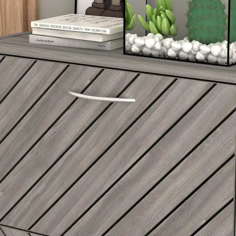 22.4W Modern Shoe Storage Cabinet,Fold-out Drawer