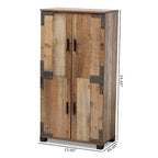 Cyrille Rustic 4-door Shoe Cabinet