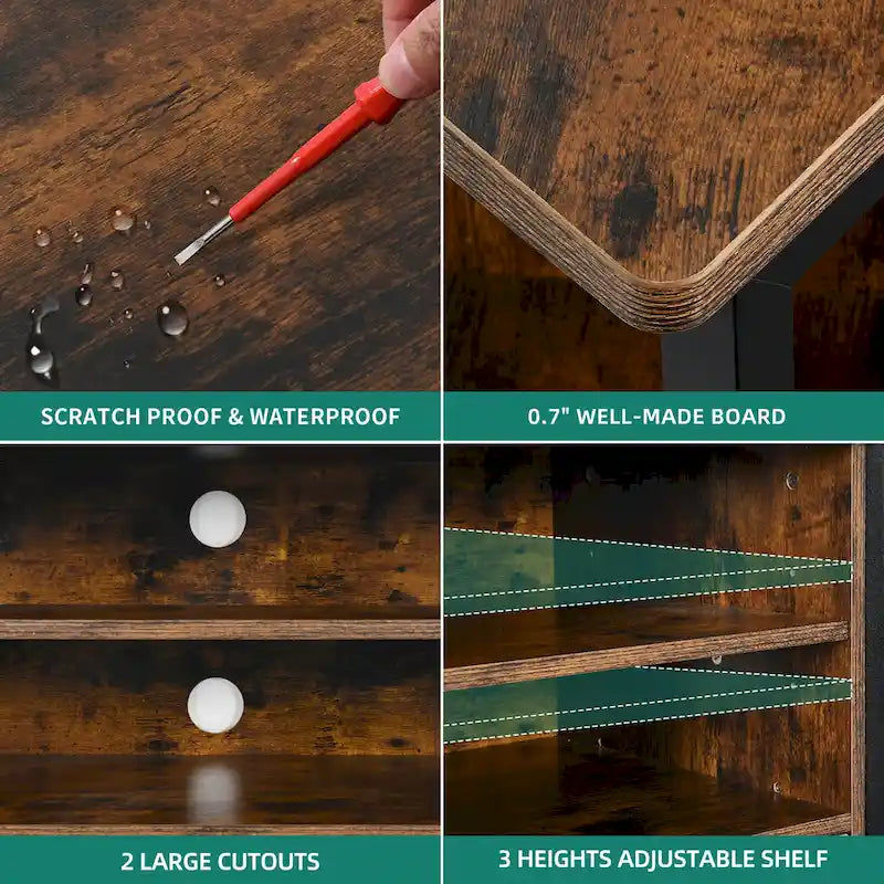 Moasis 47-inch Mesh Door Wood Corner TV Stand and Media Console