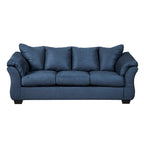 Aruca Navy Blue Microfiber Pillow-back Sofa