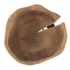 Colton 12 in. Round Acacia Wood Accent End Table with Black Metal Legs