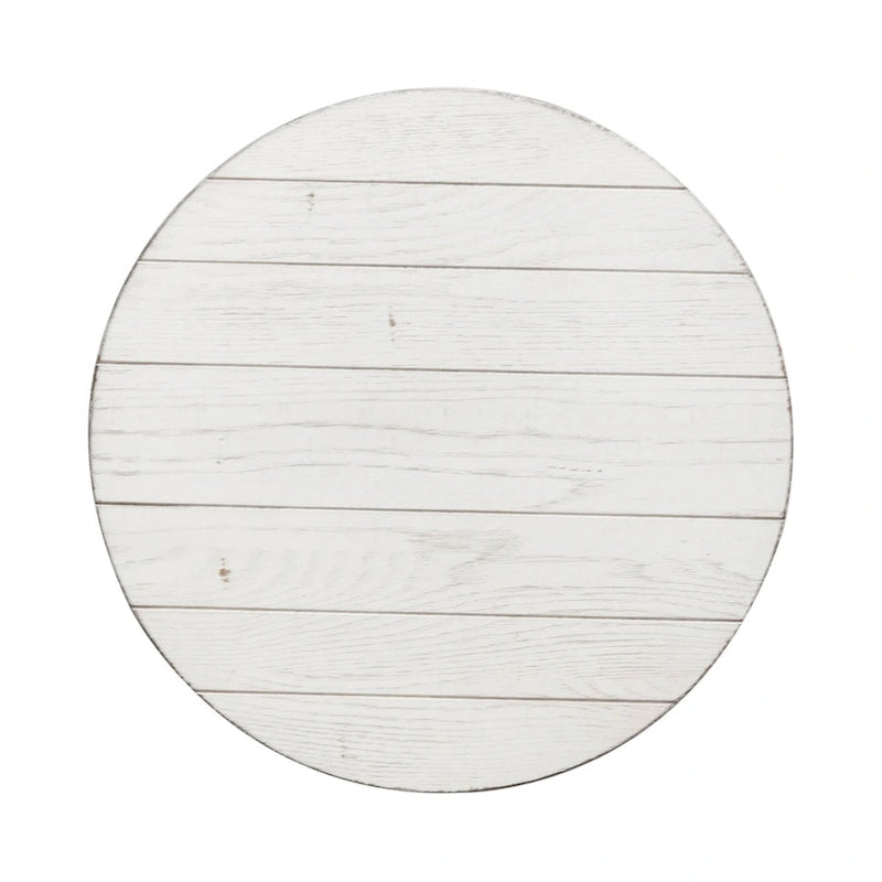 Modern Farmhouse Flea Market White Splay Leg Round End Table