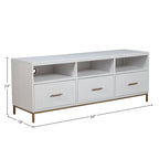 Alpine Furniture Madelyn Wood TV Console in White