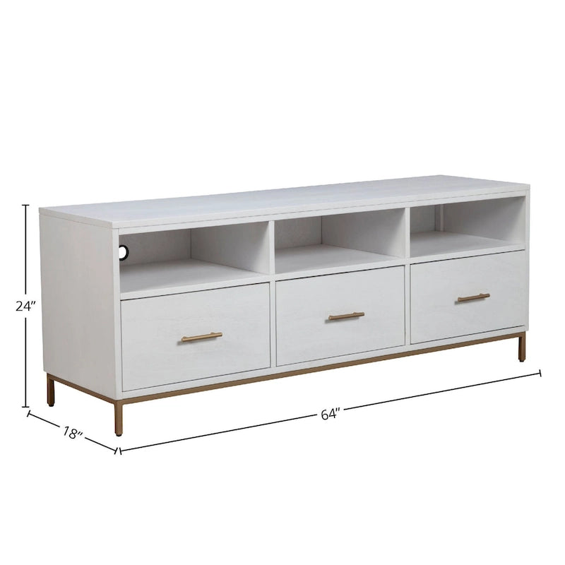 Alpine Furniture Madelyn Wood TV Console in White