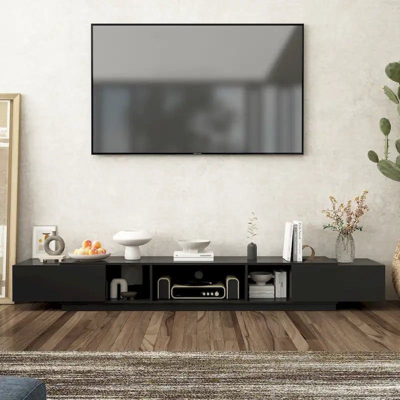 94.5 TV Stand Efficient Cable Management and Spacious Storage Console
