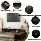 94.5 TV Stand Efficient Cable Management and Spacious Storage Console