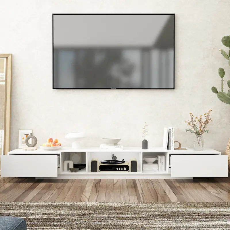 94.5 TV Stand Efficient Cable Management and Spacious Storage Console