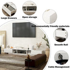 94.5 TV Stand Efficient Cable Management and Spacious Storage Console