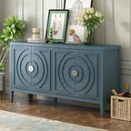 Living Room Sideboard Storage Cabinet with Circular Groove Design