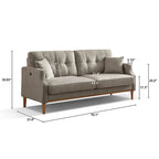 Modern 3-seat Fabric Sofa with USB Charge Port