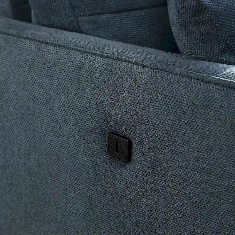 Modern 3-seat Fabric Sofa with USB Charge Port