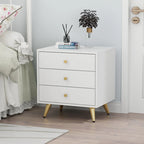 21.2 Tall End Table Sofa Coffee Nightstand in White Metal Leg