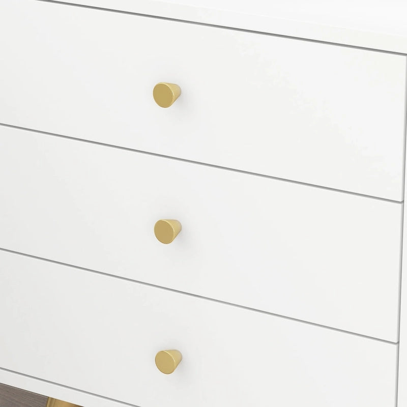 21.2 Tall End Table Sofa Coffee Nightstand in White Metal Leg