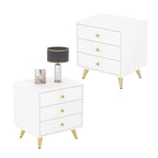 21.2 Tall End Table Sofa Coffee Nightstand in White Metal Leg