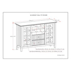 WYNDENHALL Normandy SOLID WOOD 53 inch Wide TV Media Stand For TVs up to 60 inches