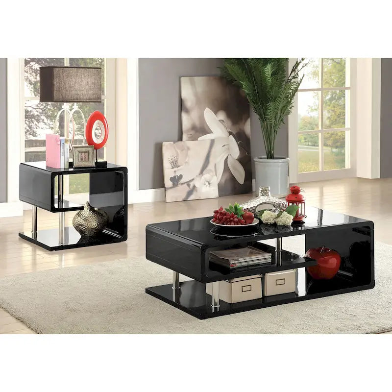 Inomata Contemporary 47-inch Wood Open-Shelf 2-Piece Coffee Table and End Table Set by Furniture of America