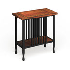 Carbon Loft Peter Matte Black Slatted Narrow Chairside Table