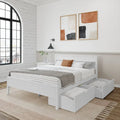 Plank and Beam Queen-Size Bed with Panel Headboard and Storage Drawers