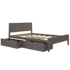 Plank and Beam Queen-Size Bed with Panel Headboard and Storage Drawers