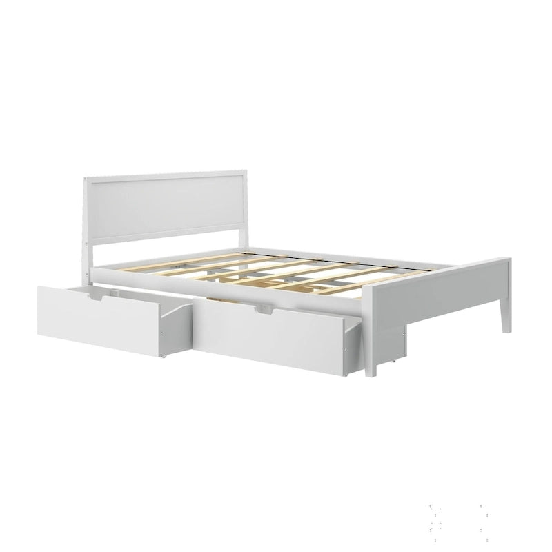Plank and Beam Queen-Size Bed with Panel Headboard and Storage Drawers